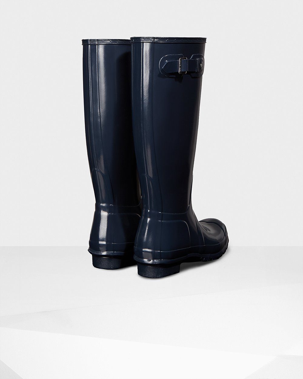 Bottes Hautes de Pluie Hunter Original Gloss Femme Bleu Marine TPSIZKF-01